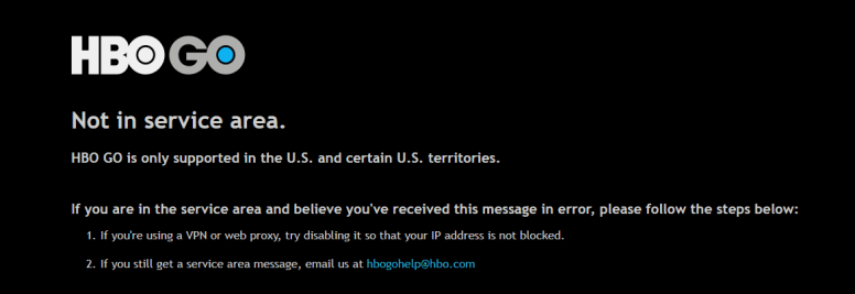 HBO GO Geo-Error นอกสหรัฐอเมริกา