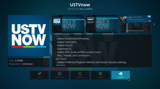 I-install ang USTV